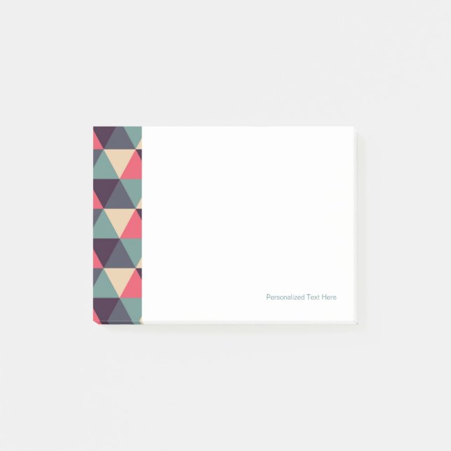 Post-it® Motif turquoise et rose de triangle (Devant)