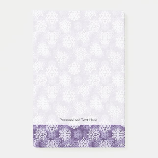 Post-it® Motif violet de flocons de neige (Devant)