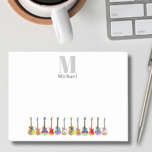 Post-it® Musicien de guitare personnalisé Songwriter Monogr