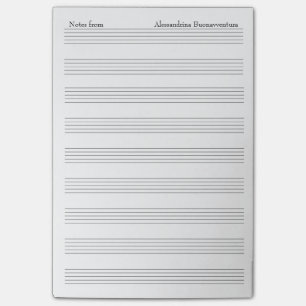 Post-it® Musique d'état-major blanc Note Papier Nom personn