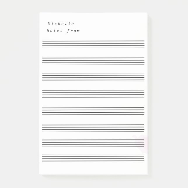 Post-it® Musique en feuille vierge 8 tiges (Devant)