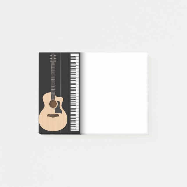 Post-it® Musique Guitare Piano Post it Notes (Devant)