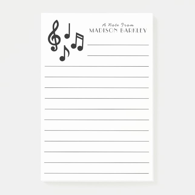 Post-it® Musique Note Professeur de musicien (Devant)