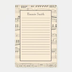 Post-it® Musique personnalisée de feuille de 4"x6" bronzée