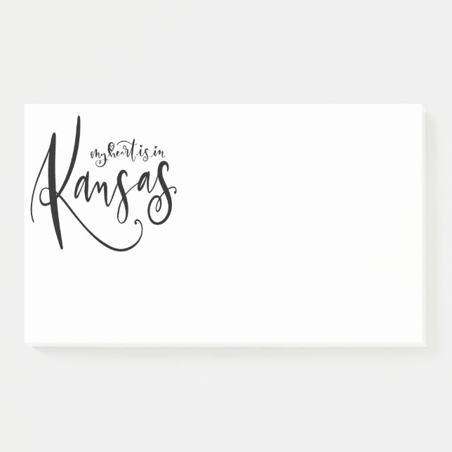 Post-it® My Heart is in Kansas Jumbo Post It Notes (Devant)