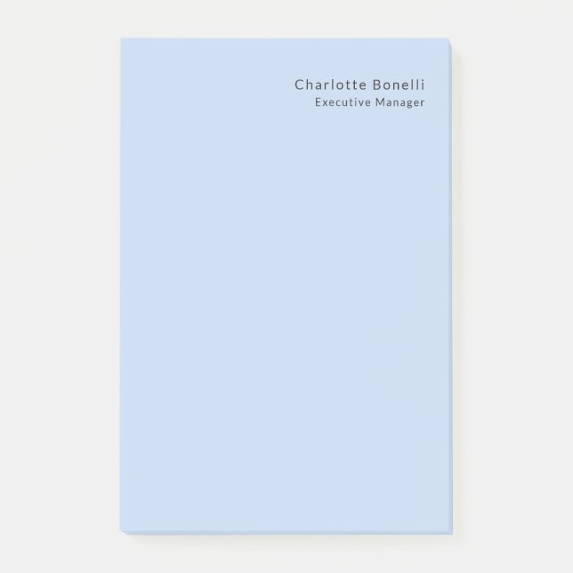 Post-it® Name Professional Modern Minimalist Blue  (Devant)