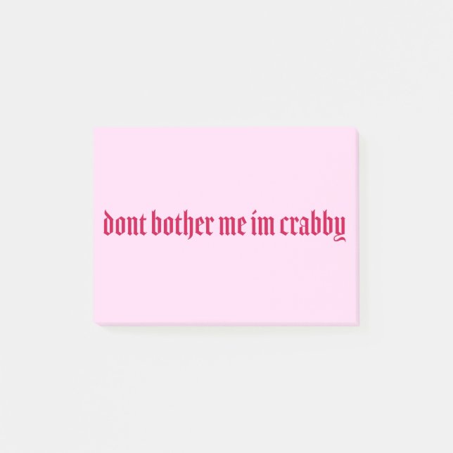 Post-it® ne me dérange pas je crabby citation rouge (Devant)