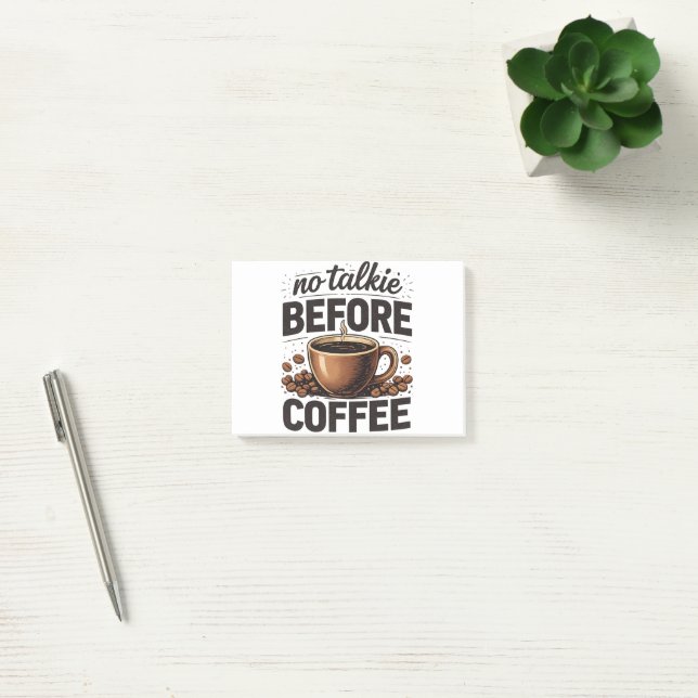 Post-it® No Talkie Before Coffee – Funny Retro Coffee Lover (Bureau)
