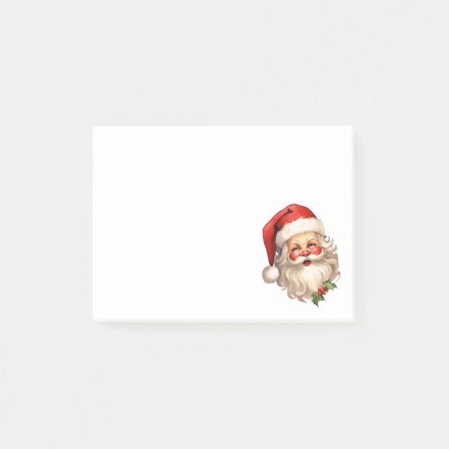 Post-it® Noël de style rétro Holly Jolly Santa Claus (Devant)