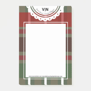 Post-it® Noël Plat Vert Rouge Dentelle Initiale