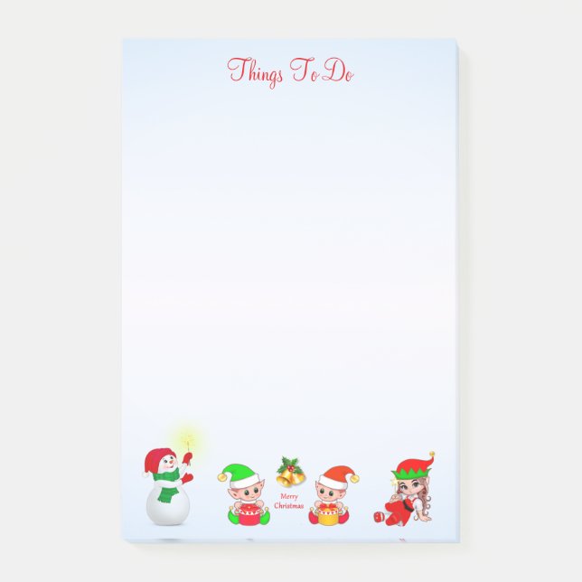 Post-it® Noël Snowman & Elves Que Faire Post-it Pas (Devant)