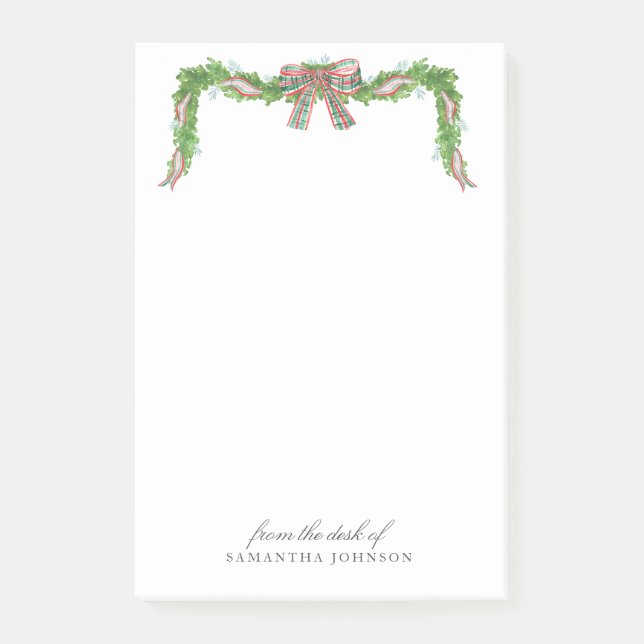 Post-it® Noël Vacances Garland Bow Du Bureau De (Devant)