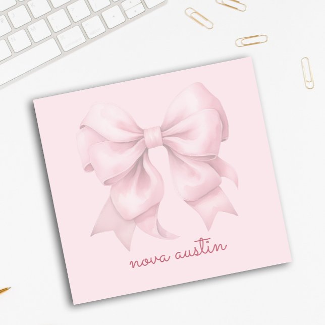Post-it® Nœud Papillon Rose Tendance Personnalisé Avec Nom  (Créateur téléchargé)
