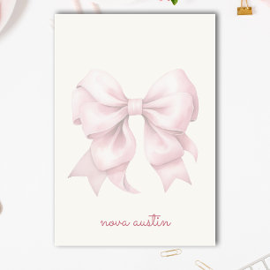 Post-it® Nœud Rose Tendance Personnalisé Avec Nom Monogramm
