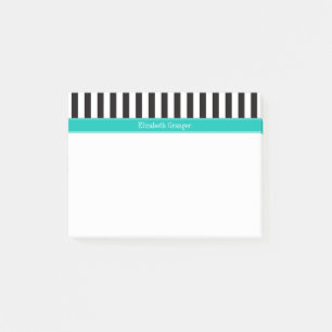 Post-it® Noir blanc bande Turquoise Nom du ruban Monogramme