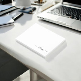 Post-it® Noir Blanc moderne Script Girl Monogramme Nom