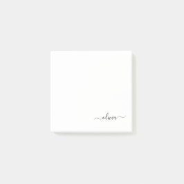 Post-it® Noir Blanc moderne Script Girl Monogramme Nom