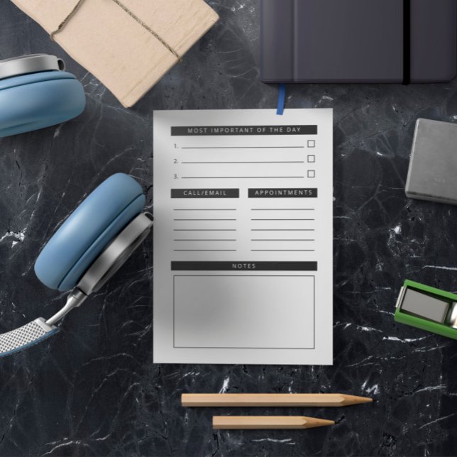 Post-it® Noir blanc Nettoyer planificateur quotidien (Créateur téléchargé)