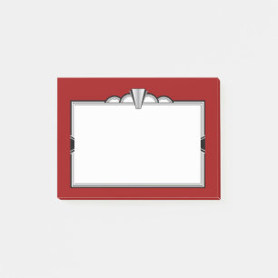 Post-it® Noir d'art déco, blanc et rouge foncé