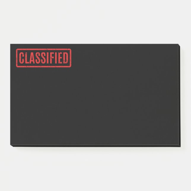 Post-it® Noir estampé Notes classifiées (Devant)