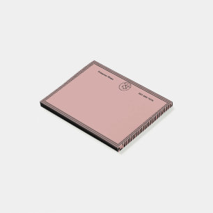 Post-it® Noir et rose Monogramme Swag Promotionnel