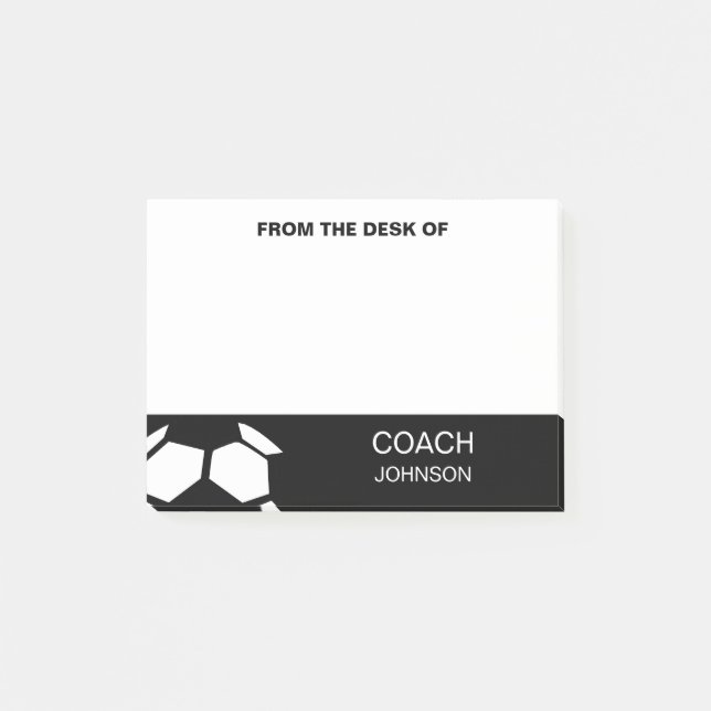 Post-it® Noir moderne à la mode personnalisé par entraîneur (Devant)