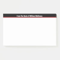 Noir moderne de monogramme de note de bureau,