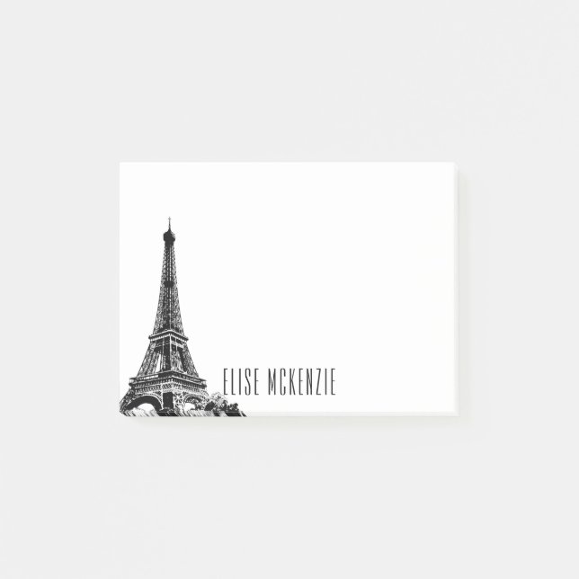 Post-it® Nom 4x3 de monogramme de la France de Tour Eiffel (Devant)