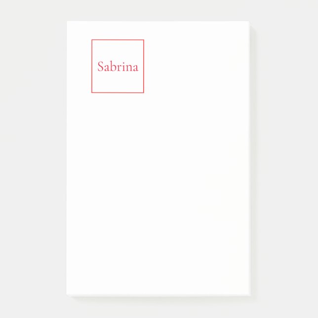 Post-it® Nom classique professionnel personnalisé rouge bla (Devant)