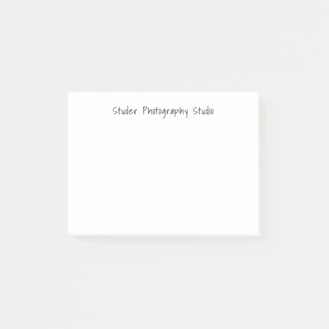 Post-it® Nom commercial minimaliste noir blanc manuscrit (Devant)