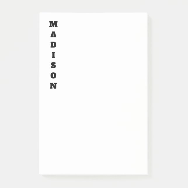 Post-it® Nom de calligraphie élégant noir et blanc (Devant)