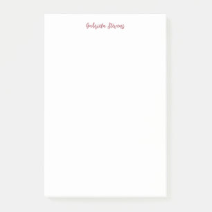 Post-it® Nom de calligraphie or Rose élégant Blanc