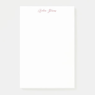 Post-it® Nom de calligraphie or Rose élégant Blanc