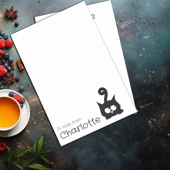 Post-it® Nom de chat de dessin animé noir mignon (Créateur téléchargé)