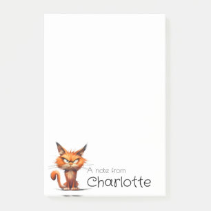 Post-it® Nom de chat de dessin animé orange mignon