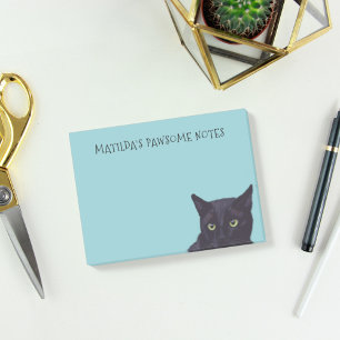 Post-it® Nom de chat noir personnalisé Pawsome Post-It Note