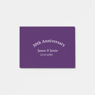Post-it® nom de date d'anniversaire de mariage 30 ans simpl