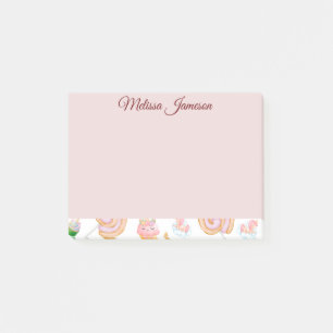 Post-it® Nom de fille rose mignonne Cupcake Unicorn Motif