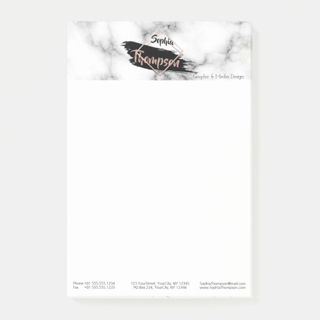 Post-it® Nom de l'empreinte de peinture de marbre moderne - (Devant)