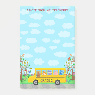 Post-it® Nom de l'enseignant Beaux animaux en classe de bu