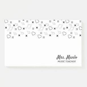 Post-it® Nom de script de professeur de musique notes de mu