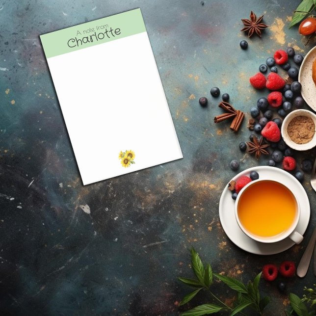 Post-it® Nom de tournesol vert jaune Post-it Notes (Créateur téléchargé)