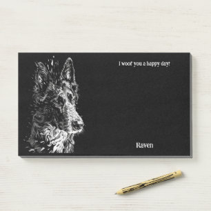 Post-it® Nom du chien d'art Abstrait Sheepdog belge