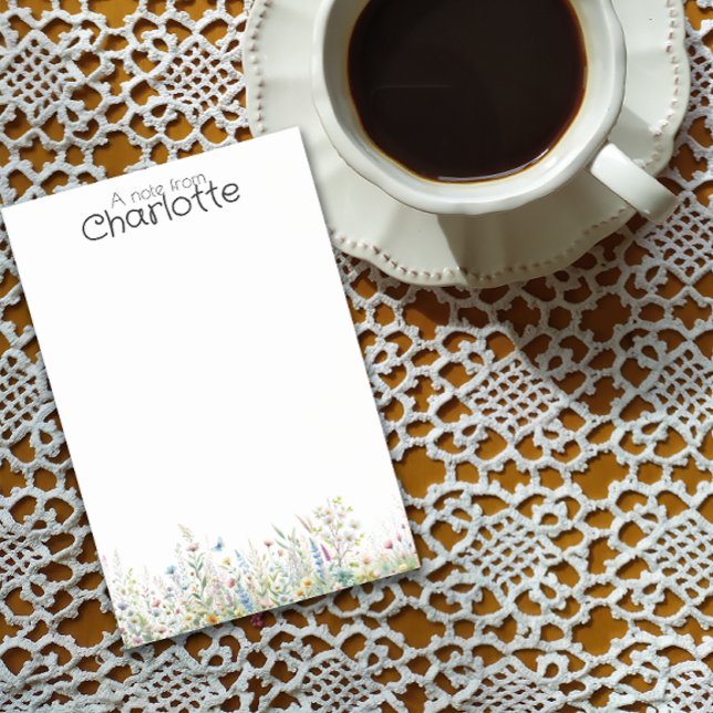 Post-it® Nom du fleur sauvage couleur aquarelle (Créateur téléchargé)