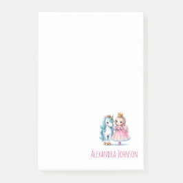 Post-it® Nom du monogramme rose blanc rose blanc de la mign