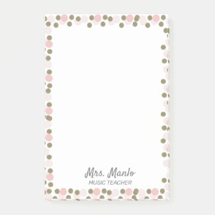 Post-it® Nom du script de l'enseignant frontalier Dots