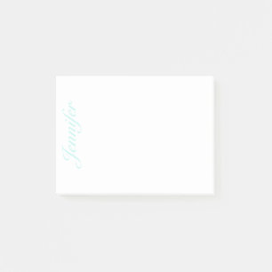 Post-it® Nom du script de Personnaliser, aucune ligne, Turq