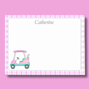 Post-it® Nom élégant de voiturette de golf rose