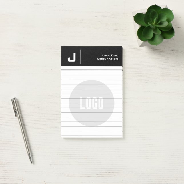 Post-it® Nom et logo personnalisés Nettoyer Simple Minimali (Bureau)