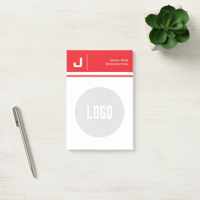 Post-it® Nom et logo personnalisés Nettoyer Simple Minimali (Bureau)